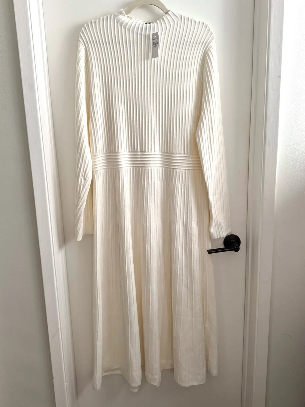 NWT Ann Taylor Off White Ribbed Mock Neck Sweater Dress XXL
